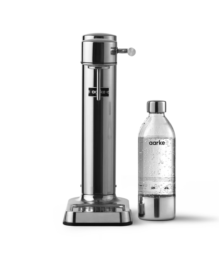 Aarke Carbonator 3 Steel – stainless steel lever detail